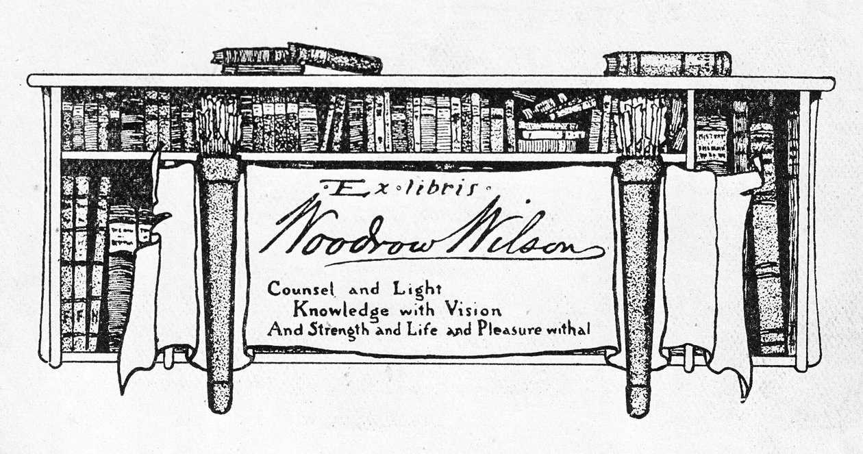 Folheto do Presidente Woodrow Wilson (1856-1924) (impressão) de American School