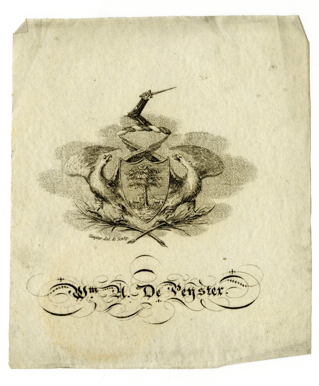 Bookplate de William Axtell De Peyster (1793-1856), c.1840 de American School