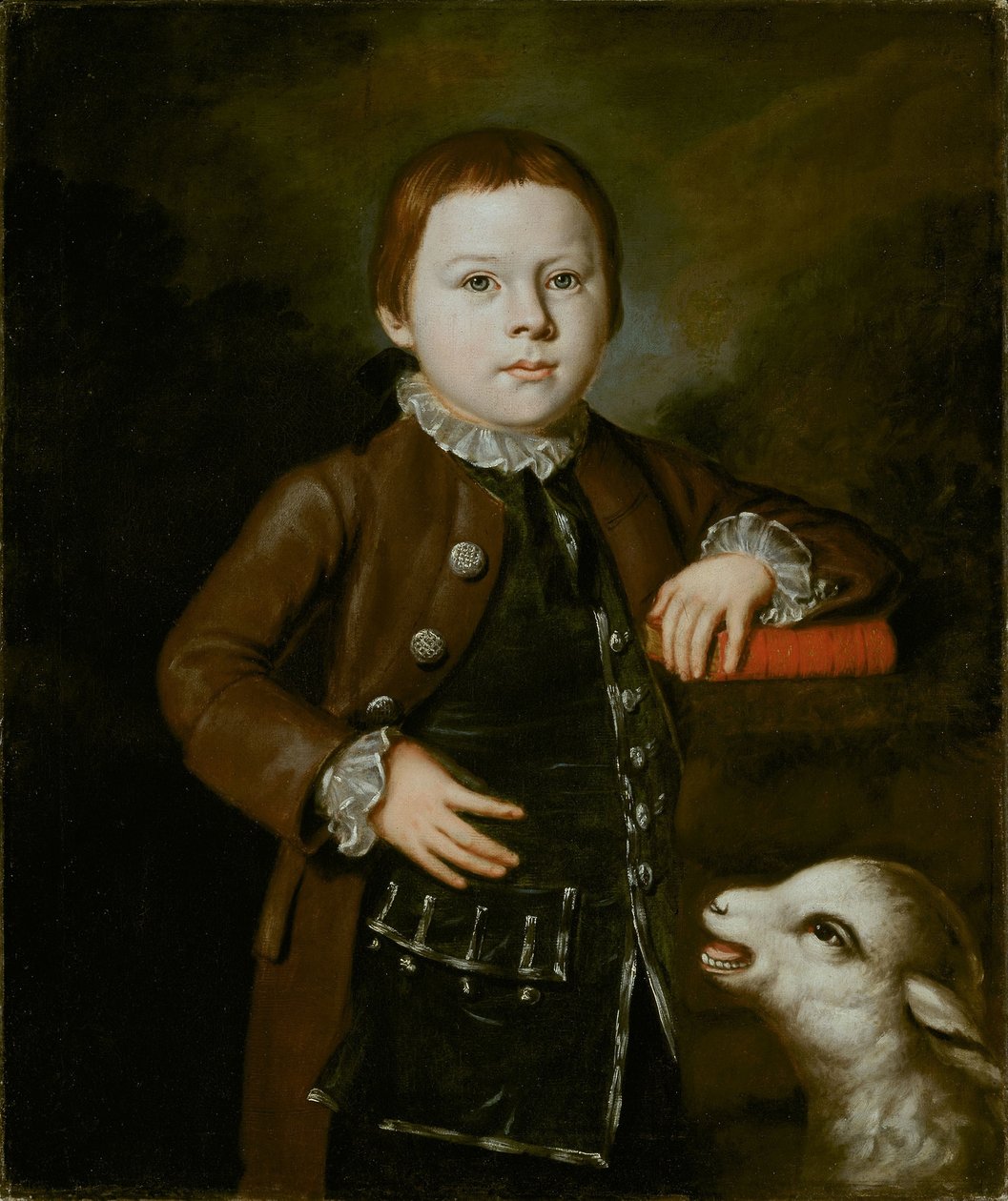 Rapaz da Família Hallett com Cordeiro de American School