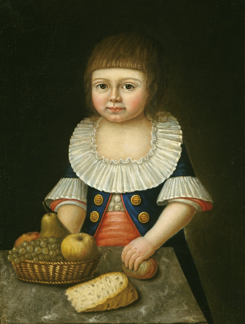 Menino com uma cesta de frutas, c.1790 de American School