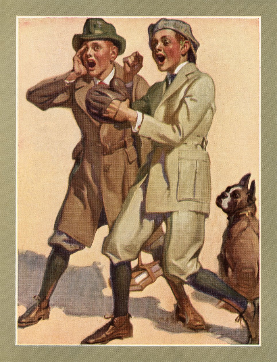 Garotos jogando beisebol de rua na década de 1920 de American School
