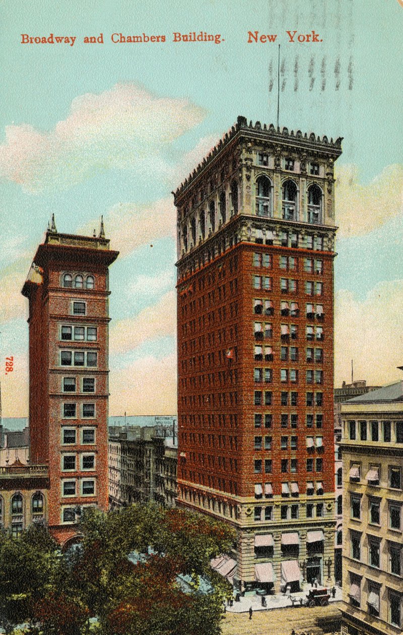 Edifício Broadway e Chambers, Nova York, c.1900-09 de American School