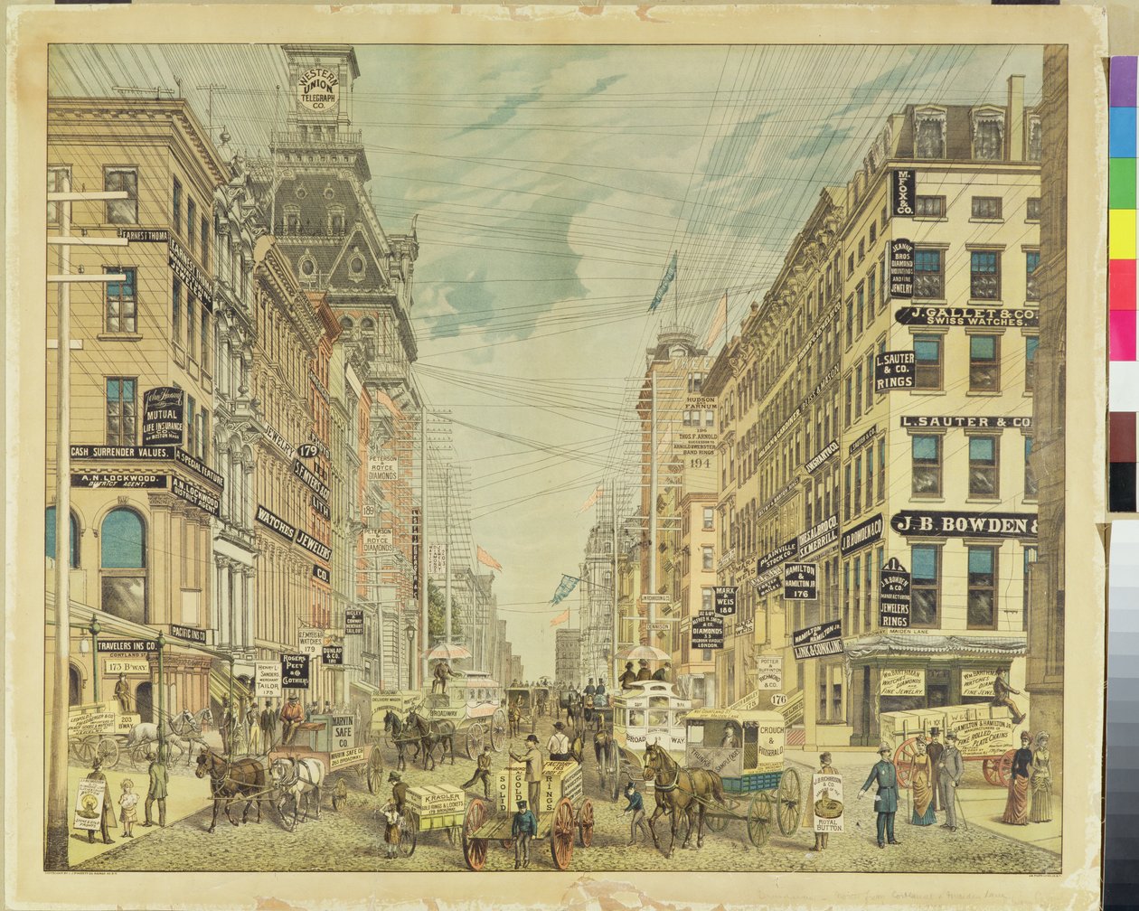 Broadway e Maiden Lane de American School