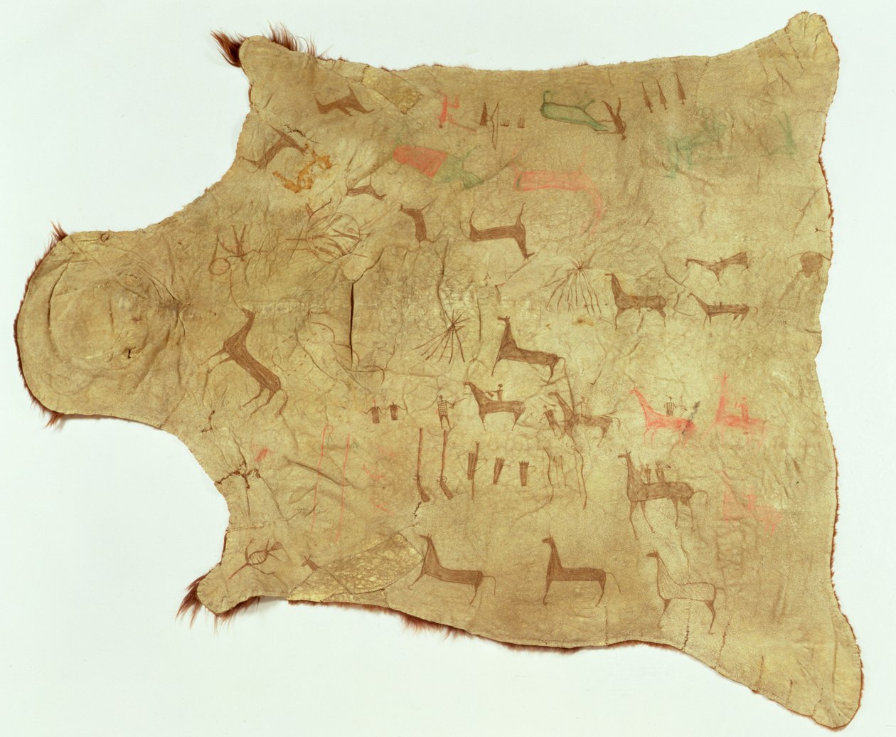 Túnica de búfalo, c.1850-75 (pele de búfalo e impressão) de American School