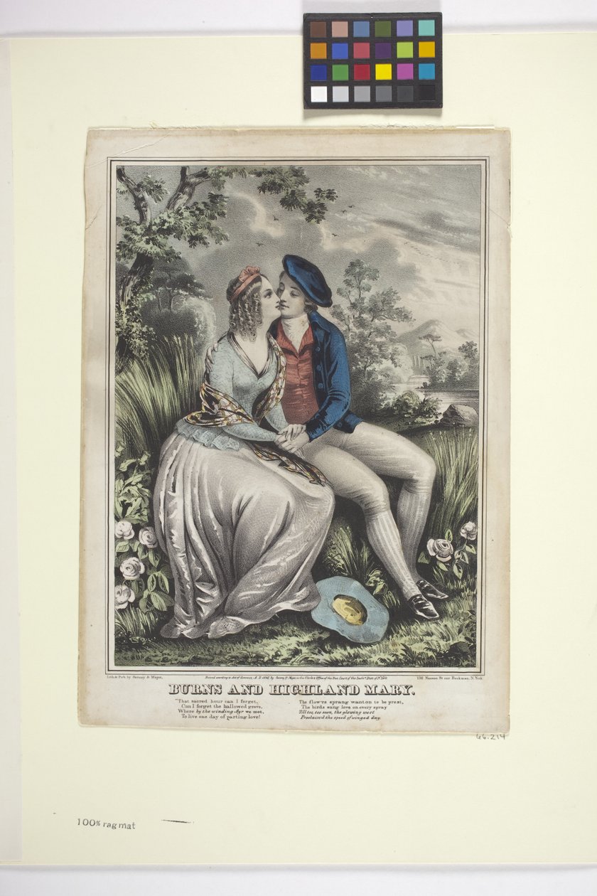 Burns And Highland Mary (litografia colorida à mão) de American School