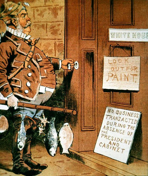 Desenho animado do Presidente Chester A. Arthur da revista 
