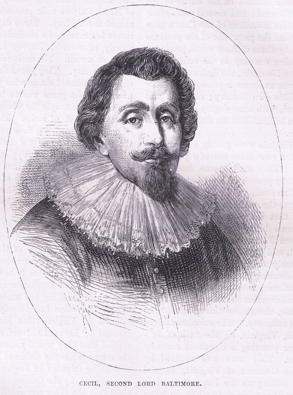 Cecil, segundo Lord Baltimore, ilustração de Cassell