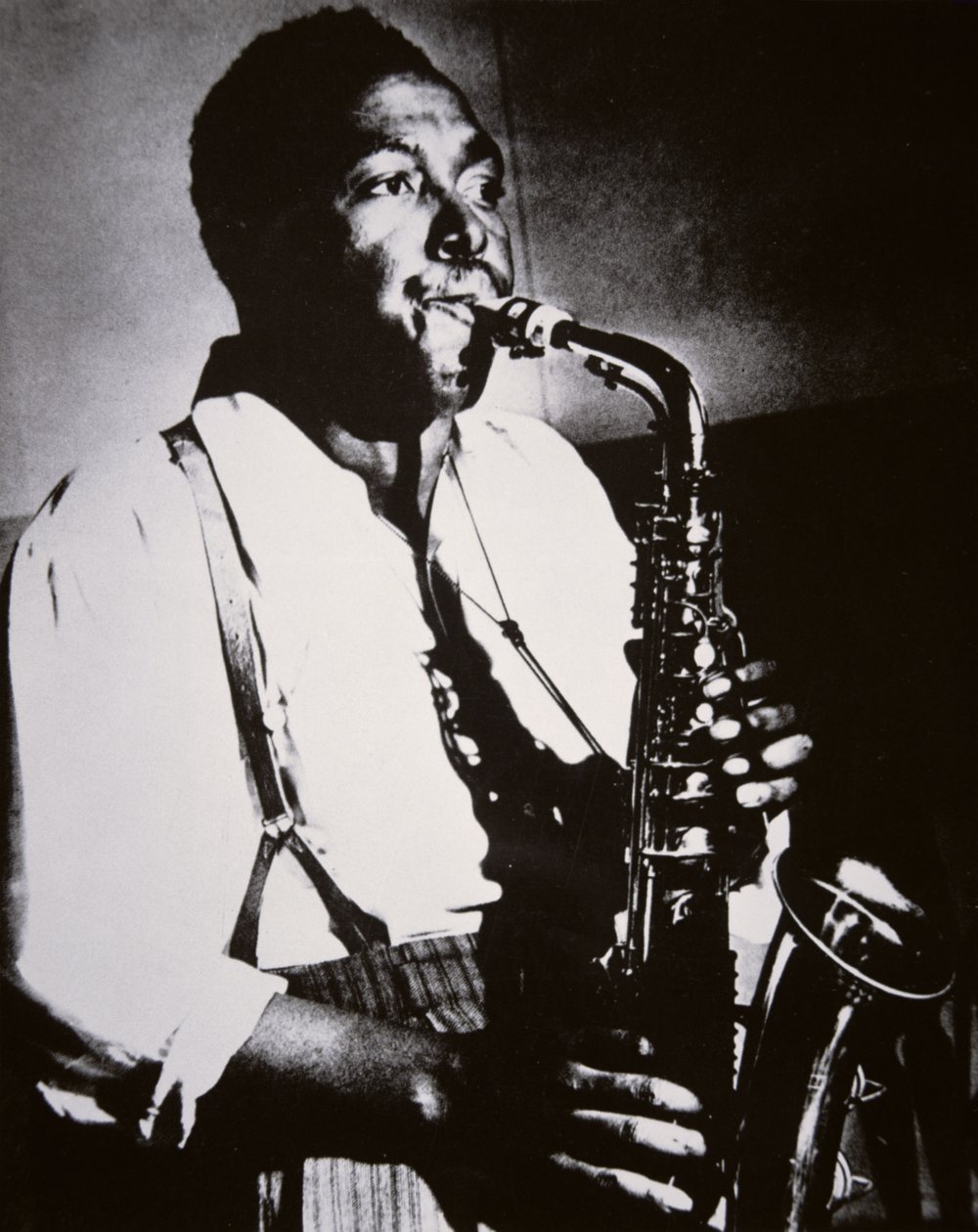 Charlie Parker (1920-55) (foto a p/b) de American School