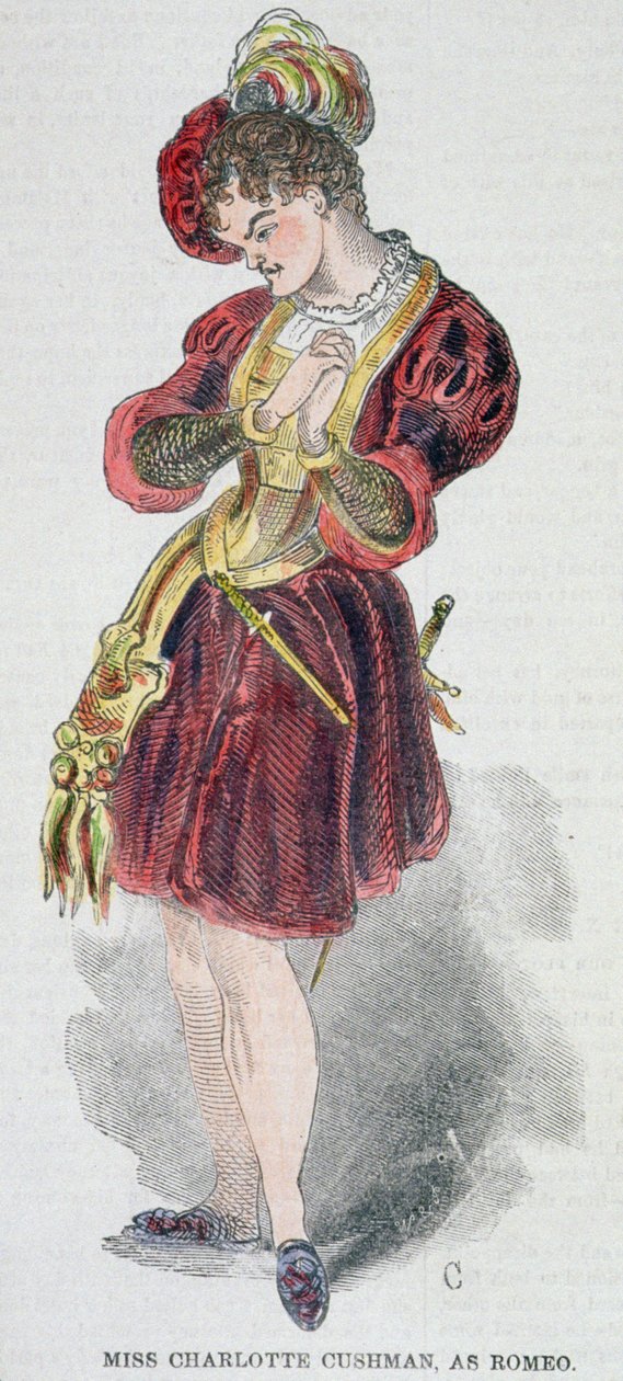 Charlotte Cushman (1816-76) em traje como Romeu, 1851 de American School