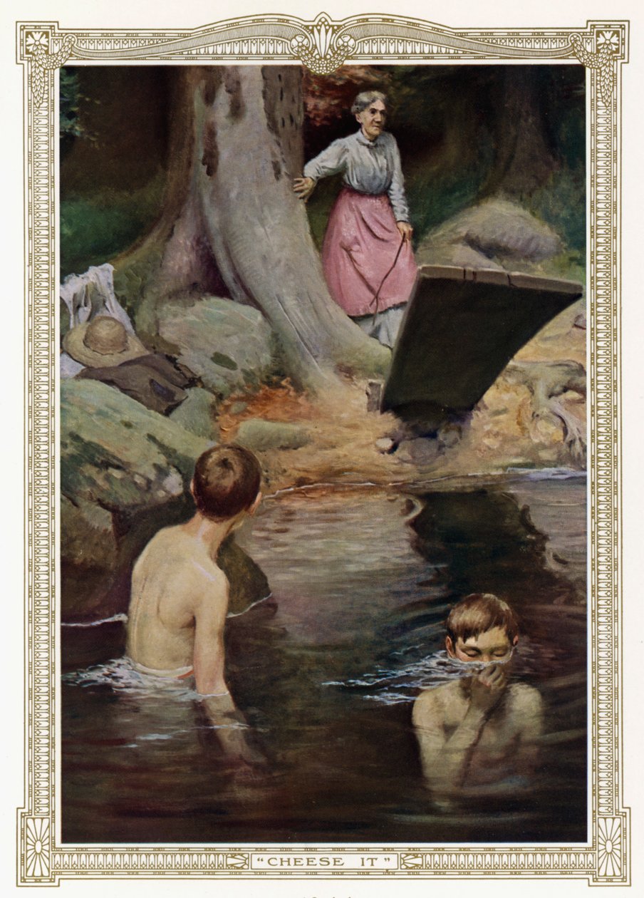 Cheese It, Boys swimming (litografia) de American School