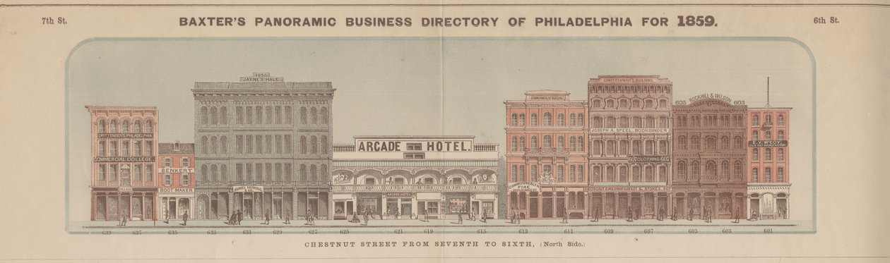 Chesnut Street from Seventh to Sixth (North Side), ilustração do 