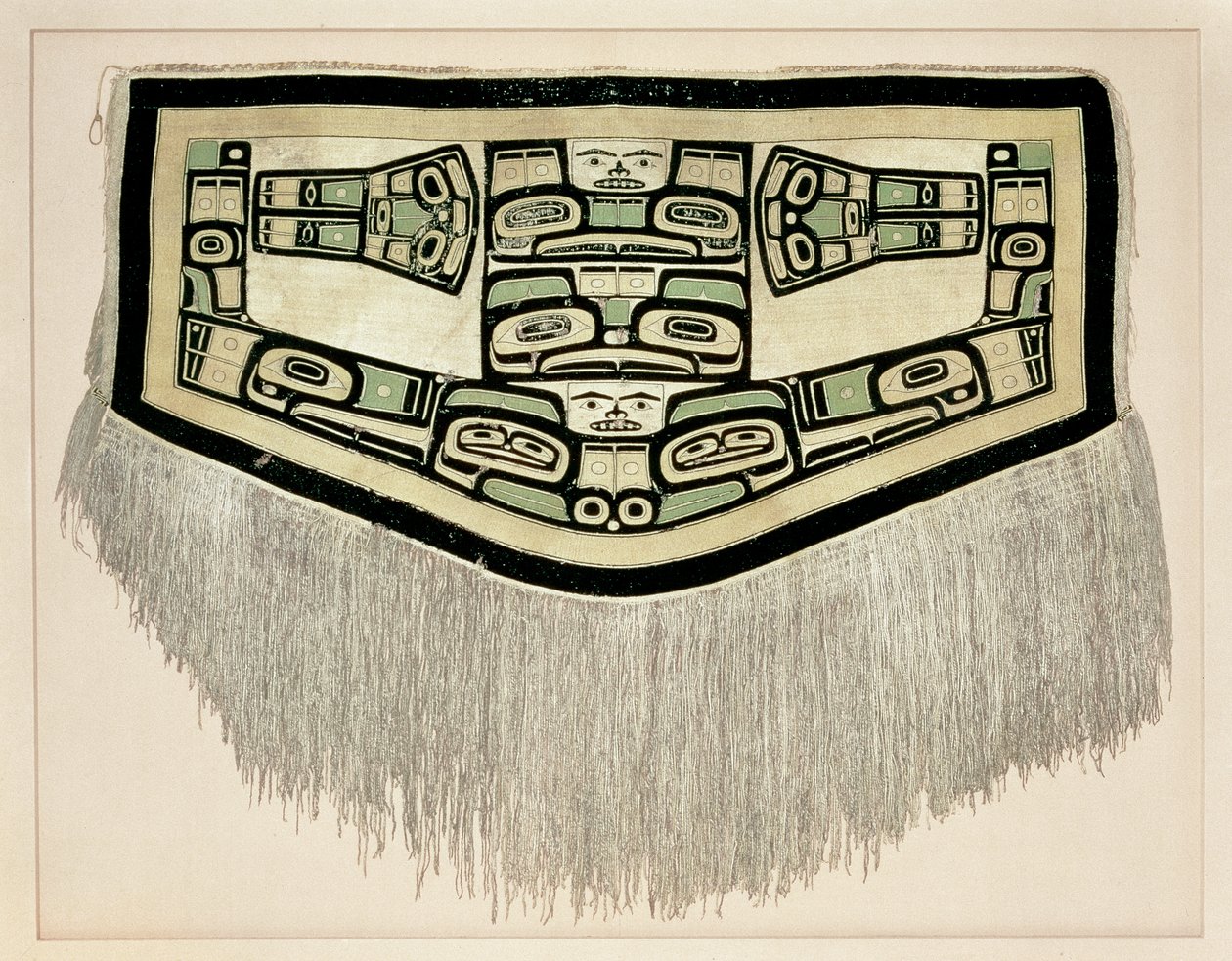 Cobertor Chilkat, antes de 1832 (lã de cabra montesa e casca de cedro amarelo) de American School