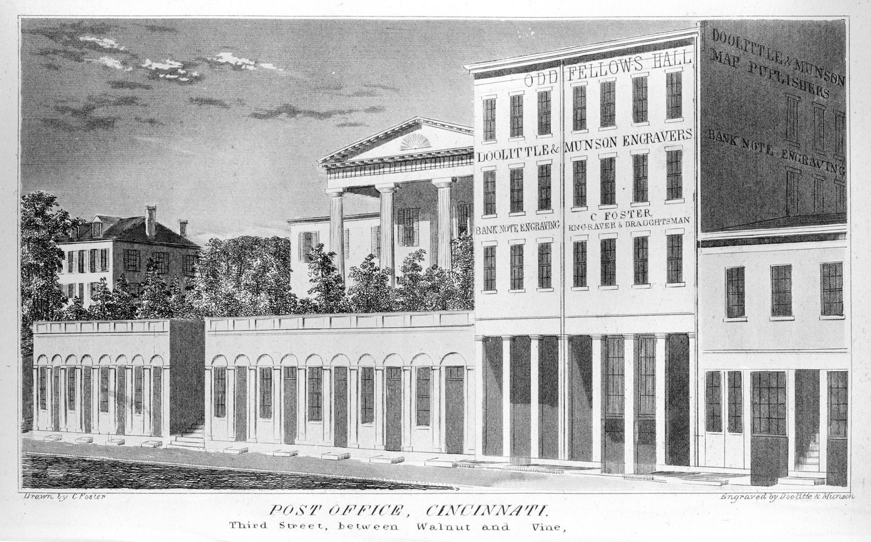 Correios de Cincinnatti, terceira rua, 1841 de American School