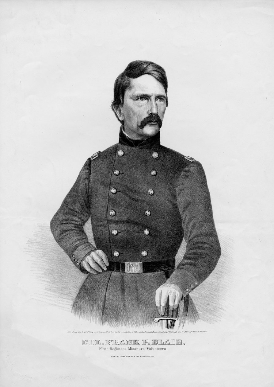 Coronel Frank P. Blair: Primeiro Regimento Missouri Volunteers, pub. por Currier & Ives, 1861 de American School