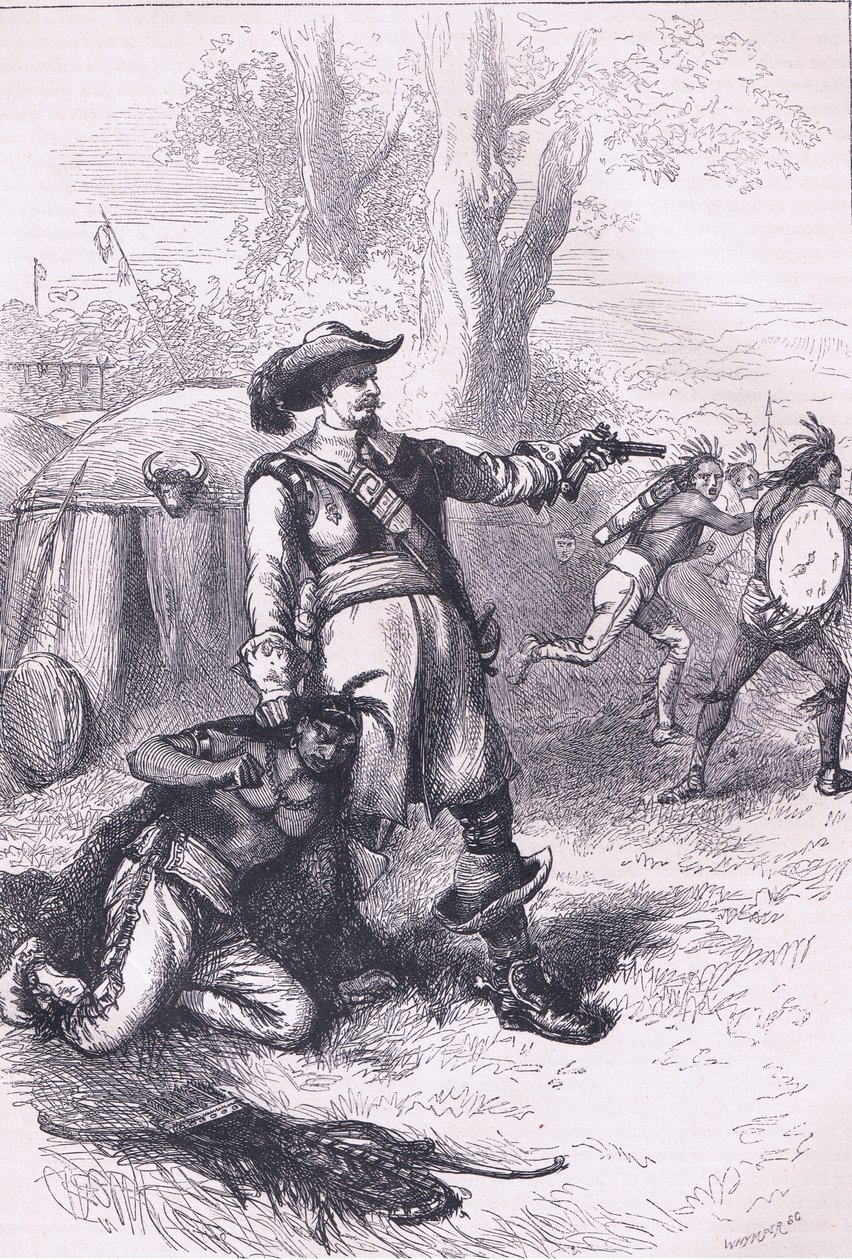Coronel Atherton e os índios 1661, ilustração de Cassell