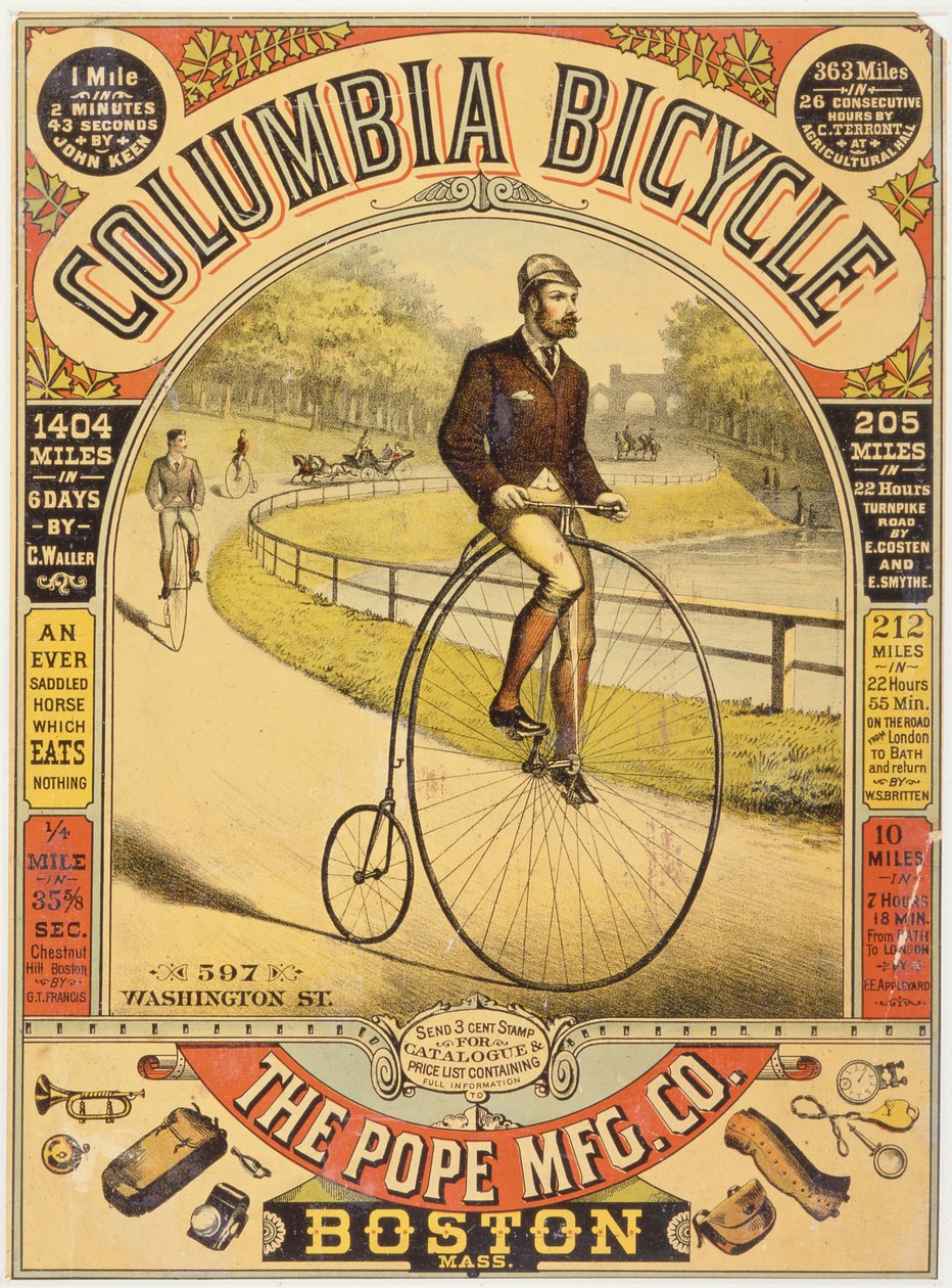 Columbia Bicycle Ad, c.1890s (cromolitografia) de American School