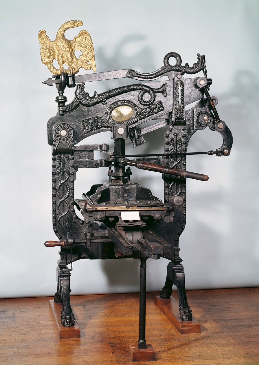 Impressora Columbia, fabricada por Clymer e Dixon, 1837 (ferro) (ver também 260944) de American School