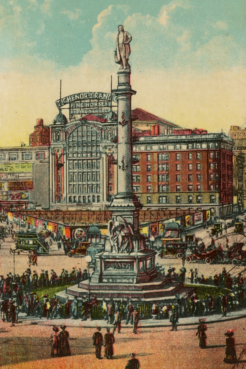 Columbus Circle, Nova Iorque, c.1900 de American School