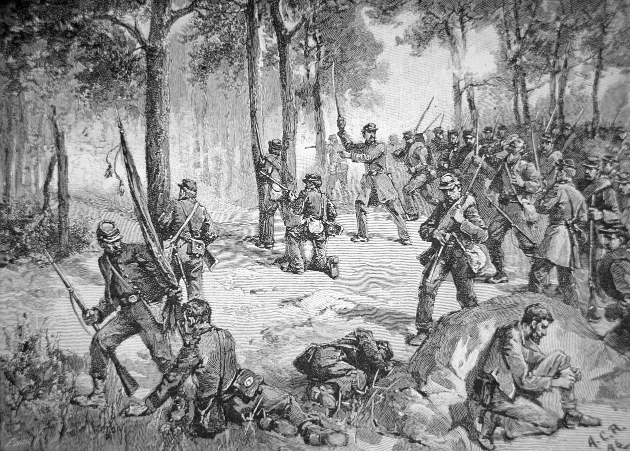 Ataque dos Confederados na Batalha de Gettysburg de American School