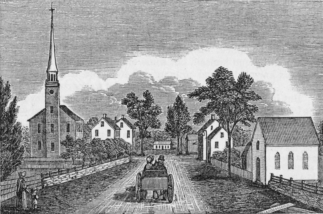 Igrejas Congregacionais e Episcopais, East Haven, de &39;Coleções Históricas de Connecticut&39;, de John Warner Barber, 1856 de American School