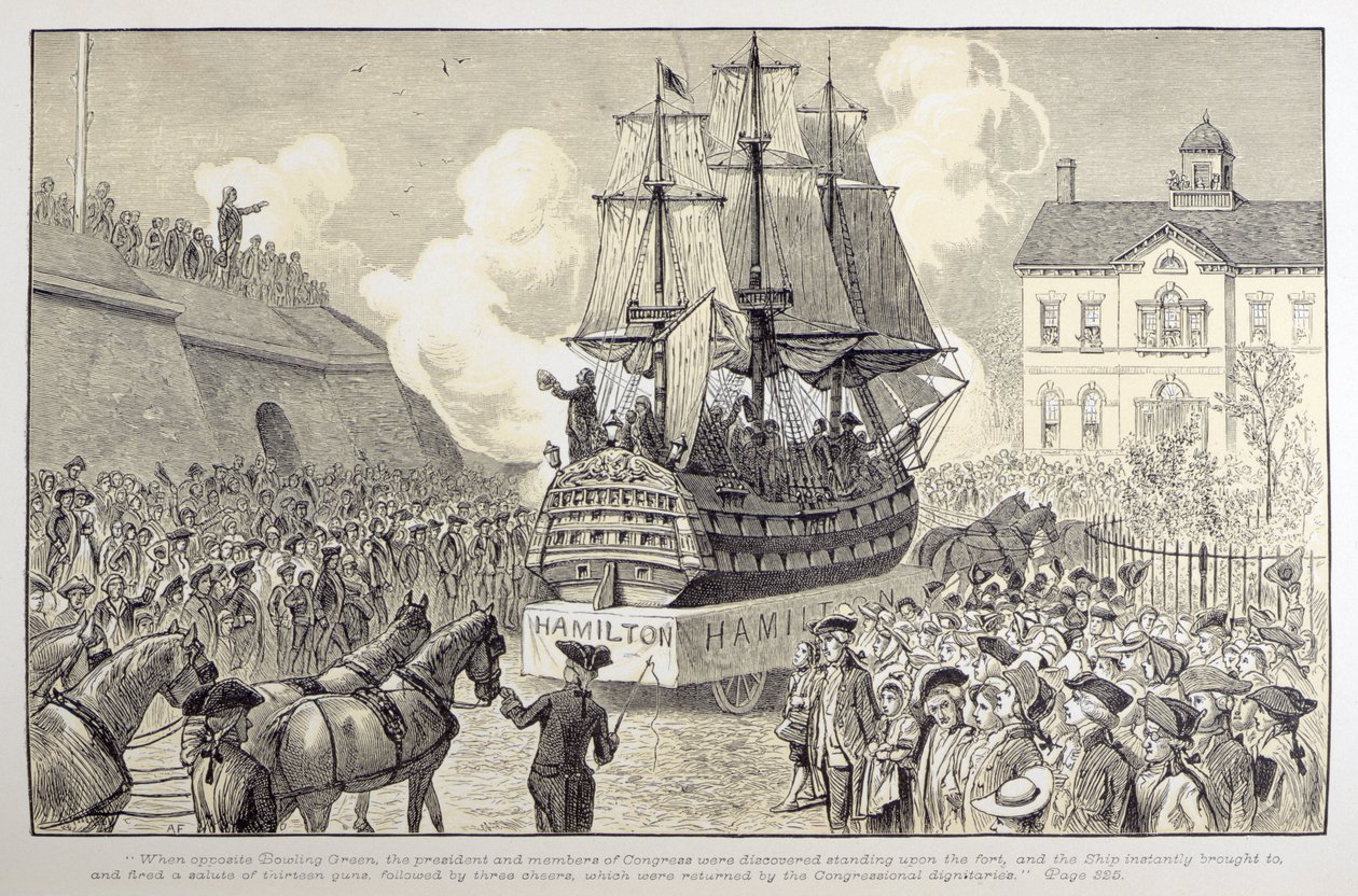 Desfile e Celebração do Congresso, c.1790 de American School