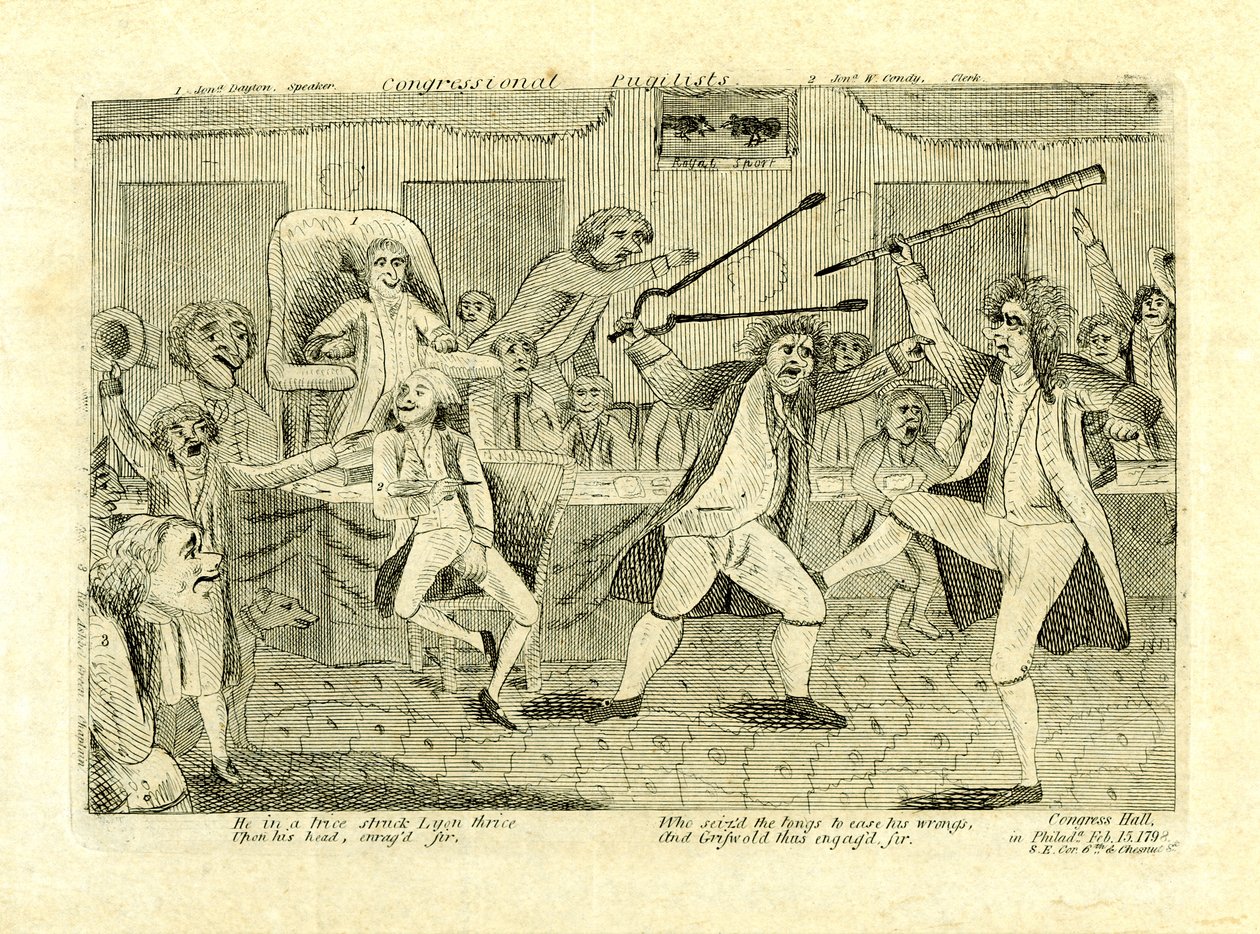Pugilistas do Congresso: Griswold e Lyon, no Palácio do Congresso, Filadélfia, PA de American School