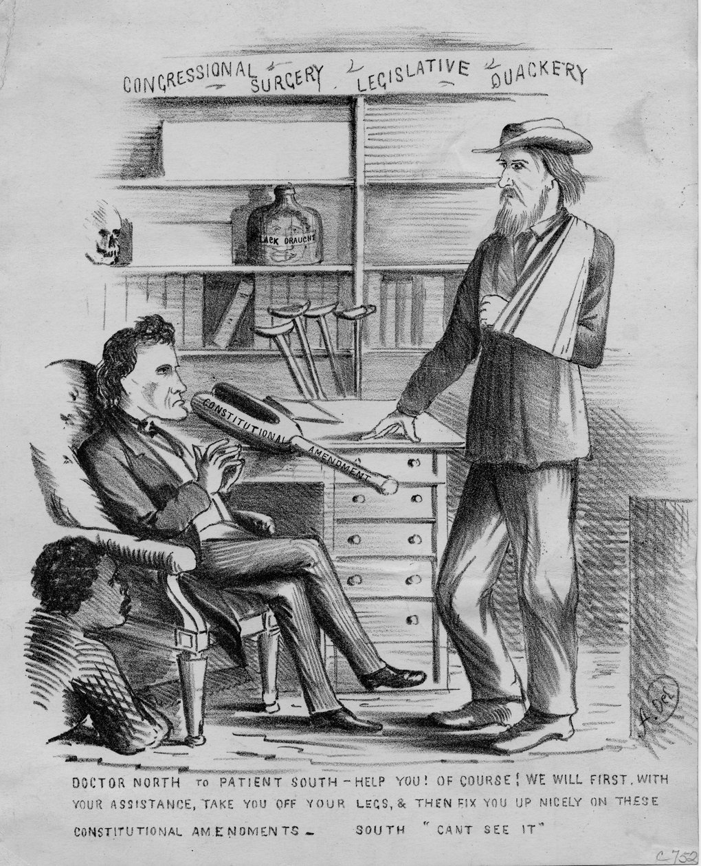 Cirurgia do Congresso: charlatanismo legislativo, c.1866 de American School