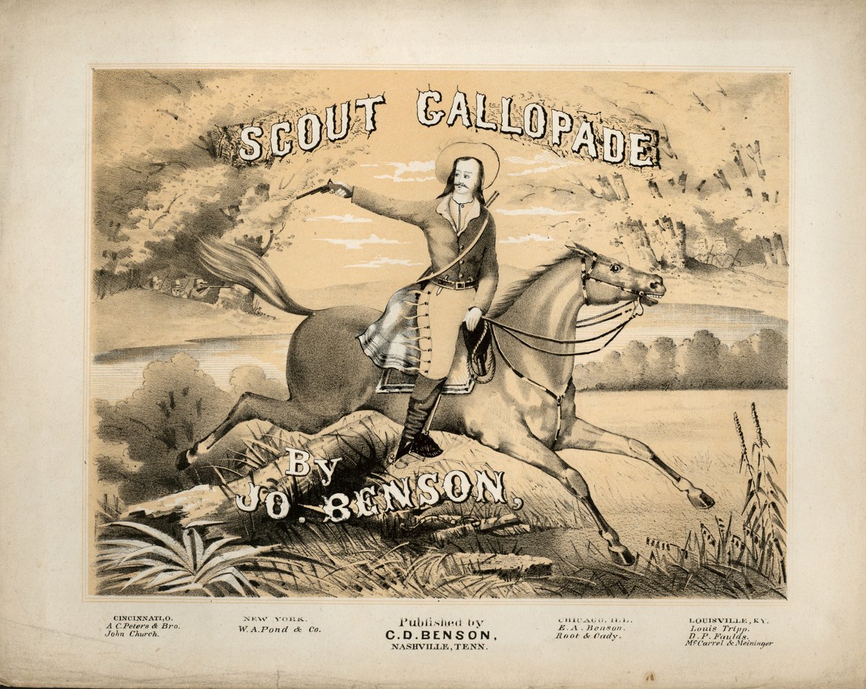 Capa da súmula para Scout Gallopade, por Jo. Benson, publicado por CD Benson, Nashville, Tennessee de American School