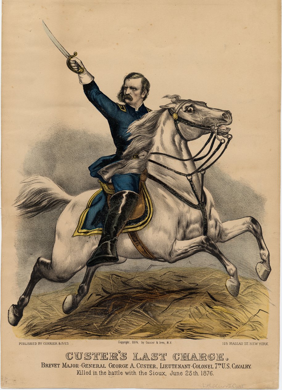Custers última carga, pub. por Currier & Ives, 1876 de American School