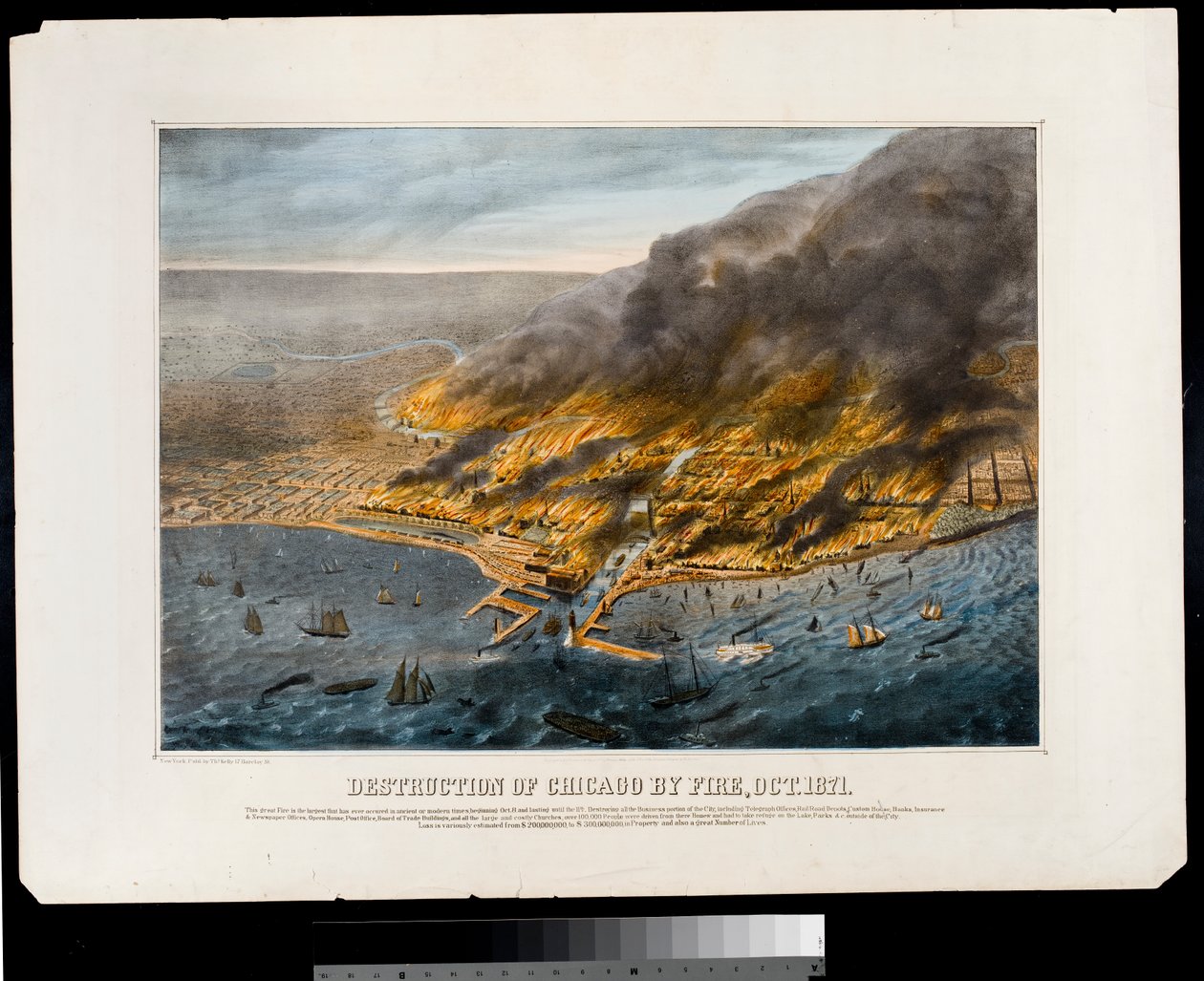 Destruição de Chicago pelo fogo, outubro de 1871 de American School