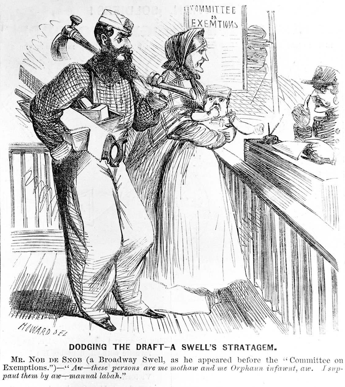 Esquivando-se de um rascunho - A Swells Strategem, de Frank Leslies Illustrated Newspaper, 19 de setembro de 1863 de American School