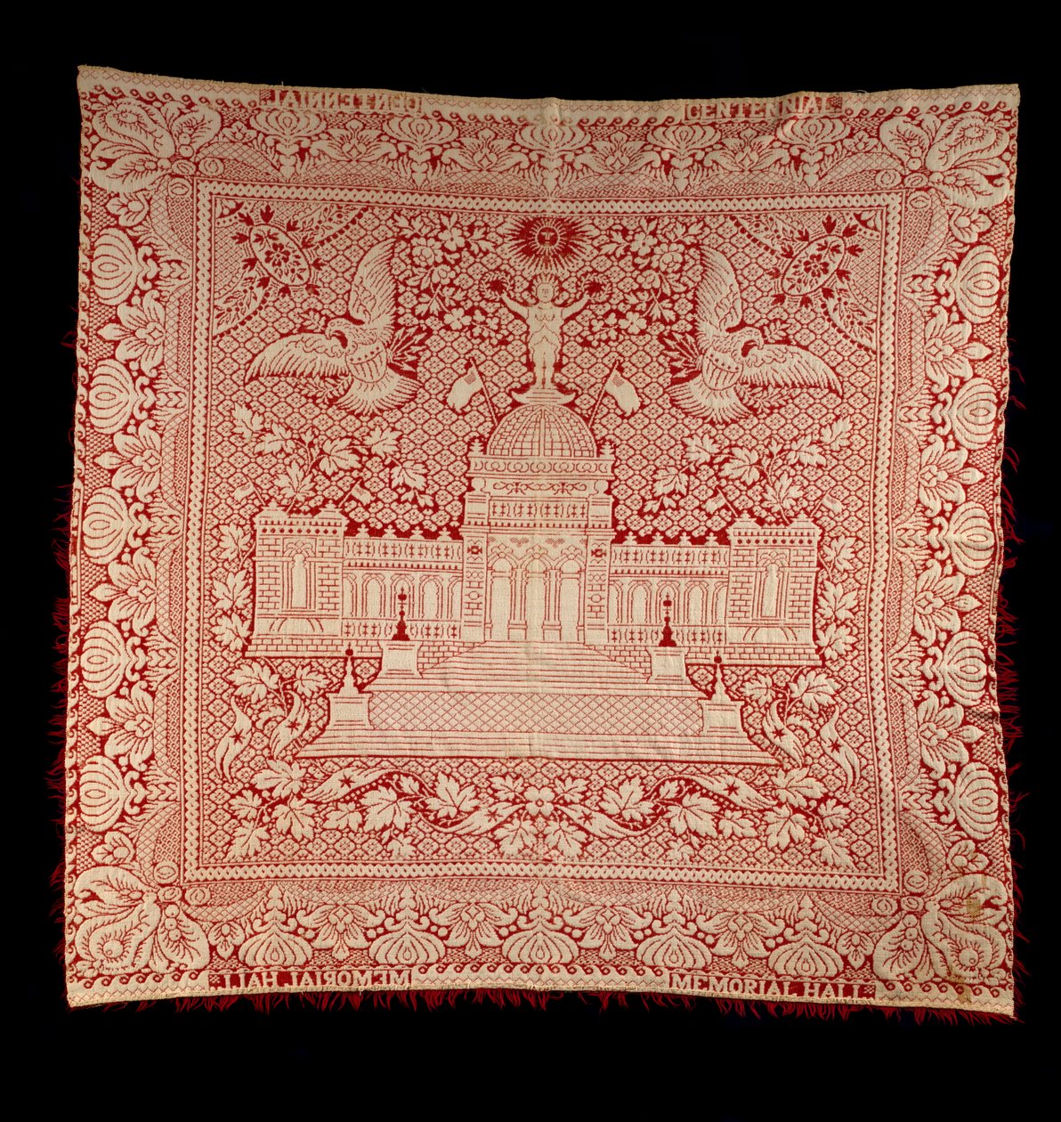 Cobertura de tecido duplo, c.1876 (algodão e lã) de American School