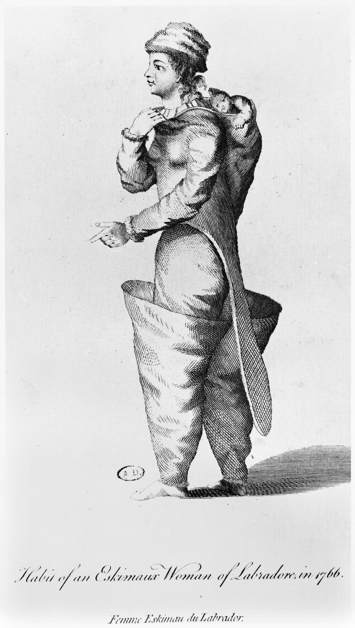Vestido para uma fêmea Esquimaux de Labrador, 1766 de American School