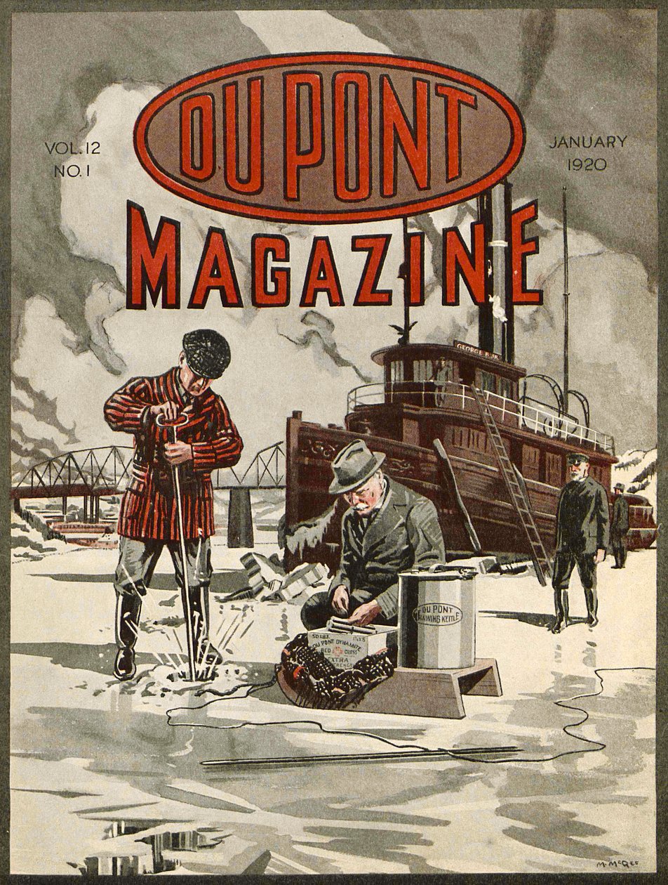 DuPont Dynamite, capa da revista DuPont, janeiro de 1920 de American School