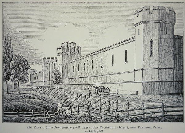 Penitenciária Estadual do Leste, perto de Fairmont, Pensilvânia, c.1848 (gravura) de American School