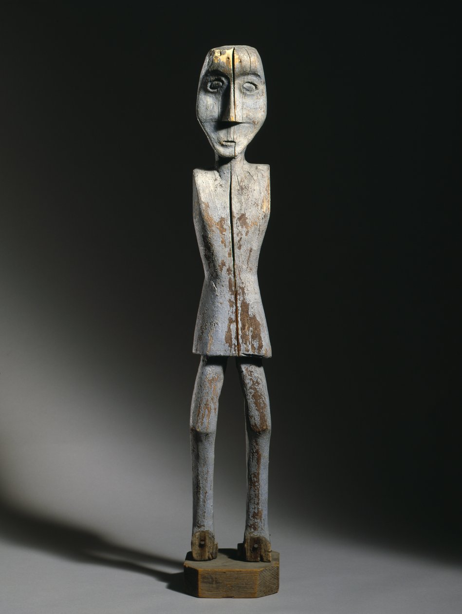 Figura de Efígie, Chippewa, final do século XIX (madeira, pregos de ferro e pigmento) de American School