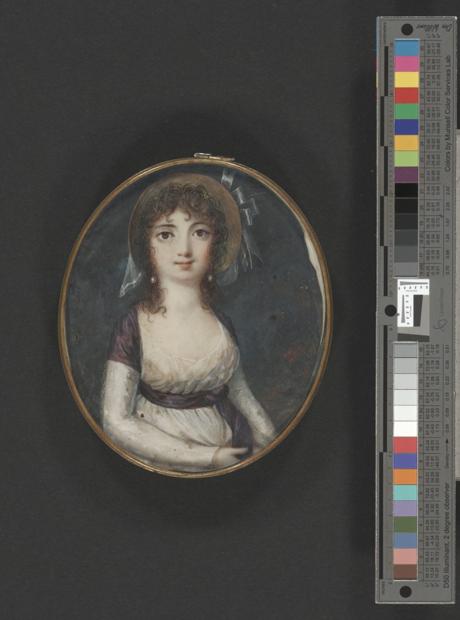 Eliza Poe (aguarela sobre marfim) de American School