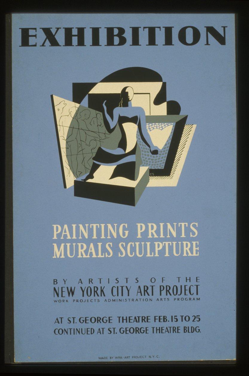 Exposição Pintura, gravuras, murais, escultura de artistas do Projeto de Arte de Nova York de American School