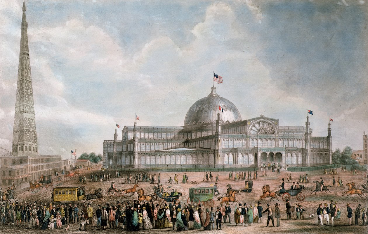 Vista Exterior do New York Crystal Palace, 1853 de American School