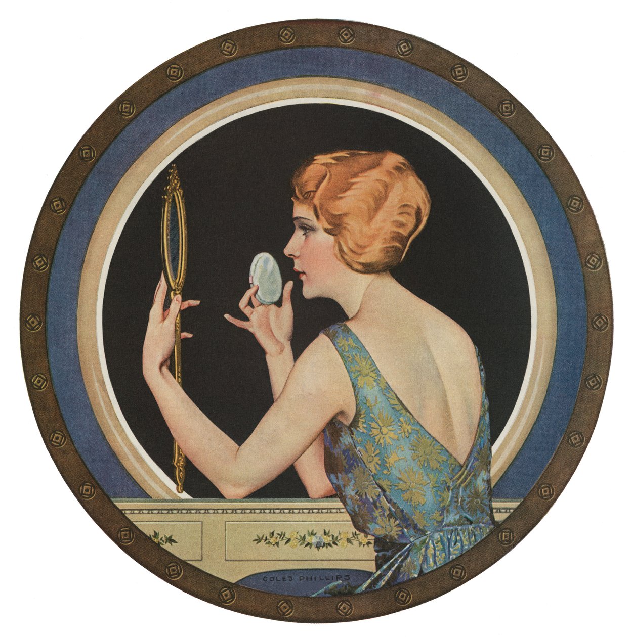 Flapper a maquilhar-se num espelho de American School