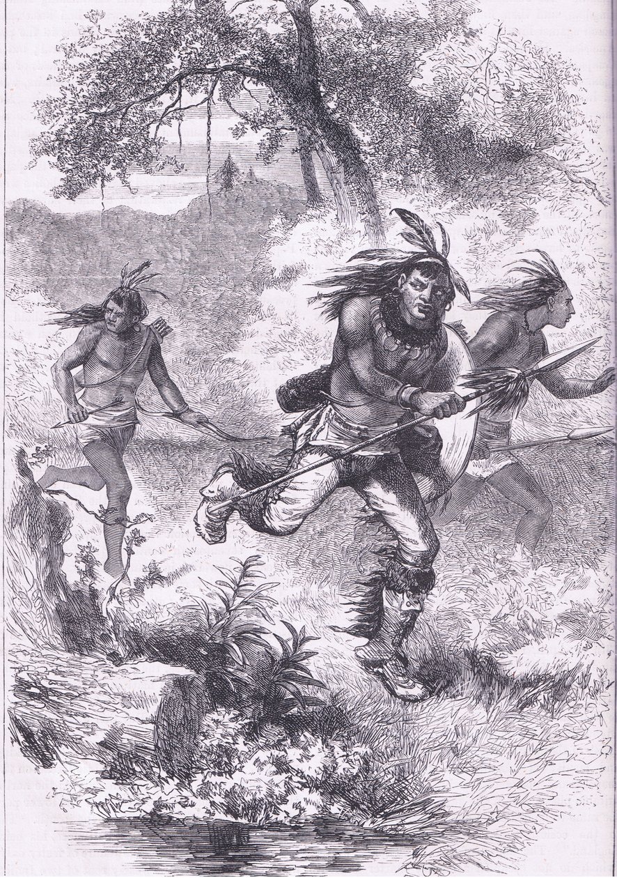 Vôo dos índios após o massacre, ilustração de Cassell