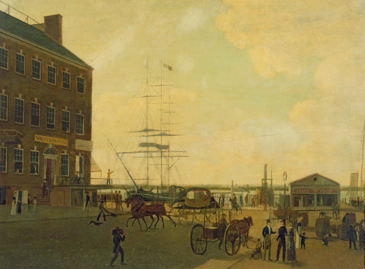 Pé da rua de Cortlandt, New York City, c.1818-49 de American School