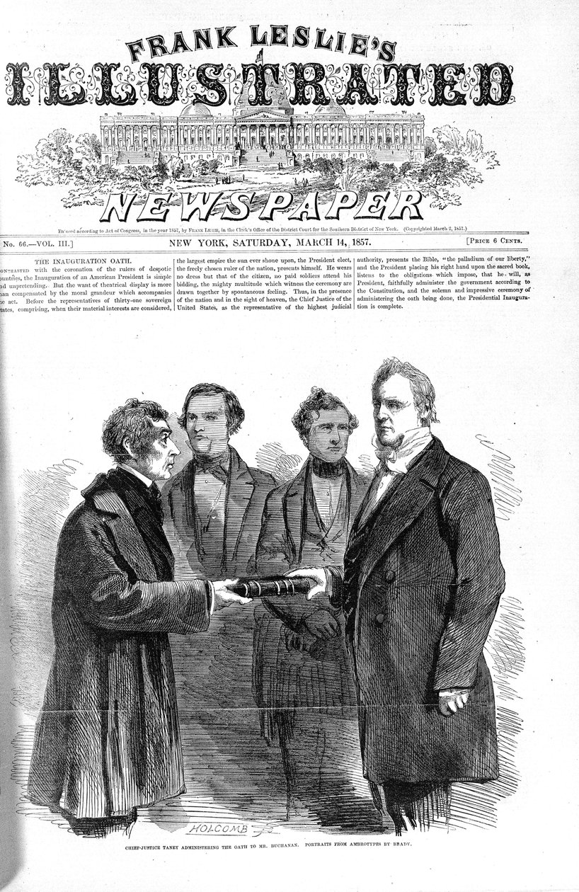 Primeira página de Frank Leslies Illustrated Newspaper 14 de março de 1857 de American School
