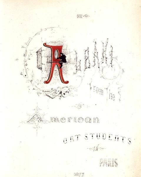 Frontispício de um álbum dedicado a Albani dos Estudantes de Arte Americanos em Paris de American School
