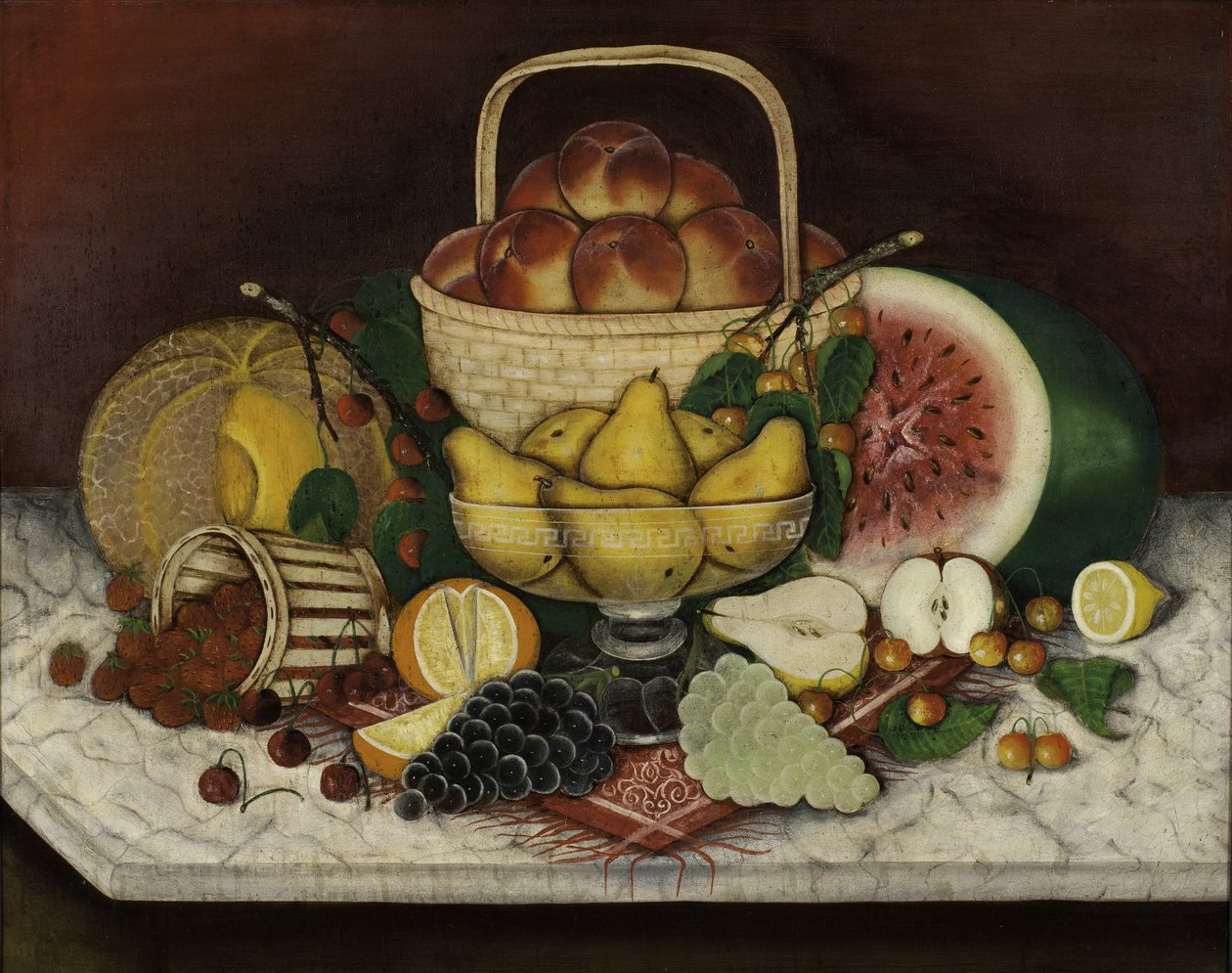 Frutas em mármore, 1865 de American School