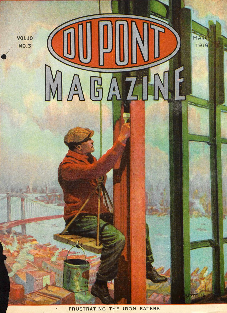Frustrando o Iron Eater, capa da revista DuPont, em março de 1919 de American School
