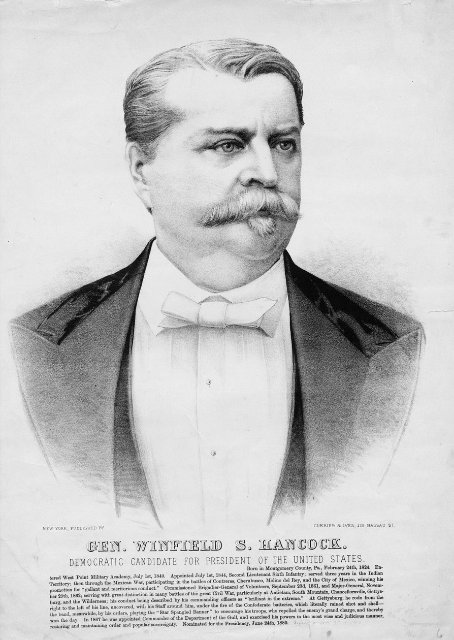 Gen. Winfield S. Hancock: Candidato democrata a Presidente dos Estados Unidos, pub. por Currier & Ives, c.1880 de American School