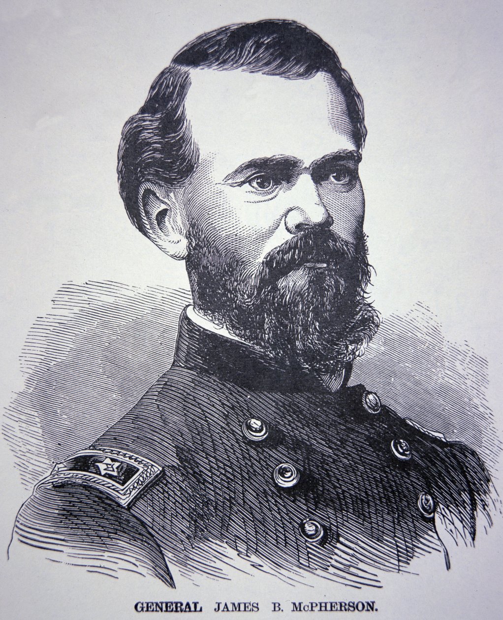 General James Birdseye McPherson (1828-64) (gravura) de American School