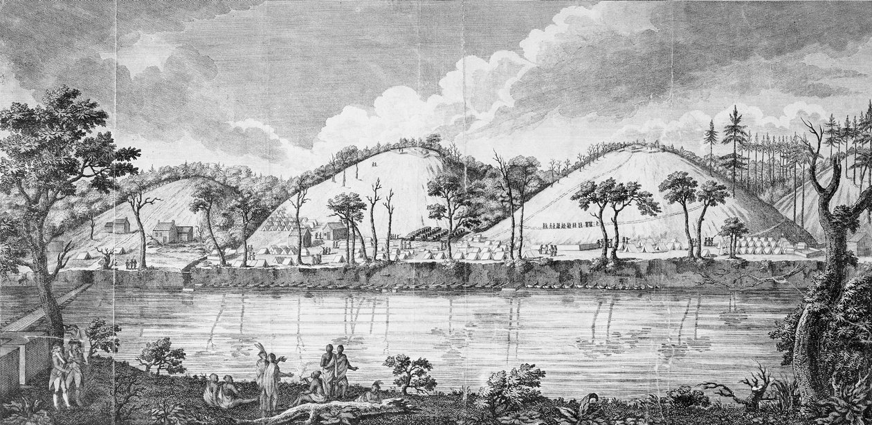 General John Burgoyne (1723-1792) conhecendo os índios de American School