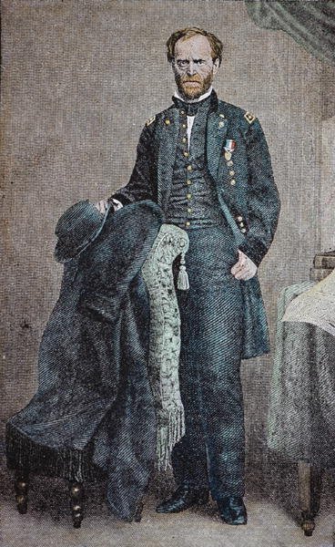 General William T. Sherman (1820-91) (cor litho) de American School